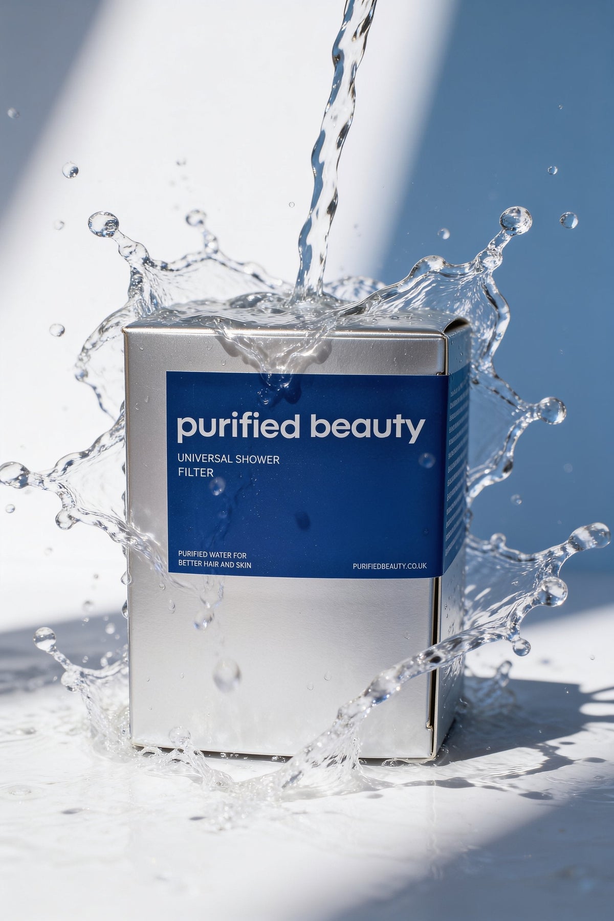 Purified Beauty box with water splash